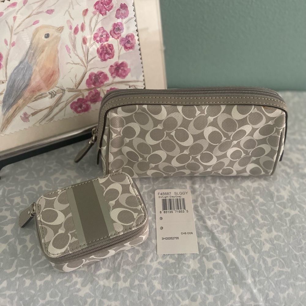 Coach Signature makeup case and pill box